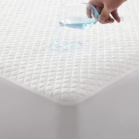 HIGH LIVING Premium Bamboo Waterproof Mattress Protector - 100% Bamboo Fabric Surface Mattress Cover, Anti Allergy, Non Noisy,Bed Bug Proof Cover