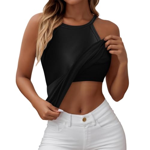Débardeur avec soutien-gorge intégré pour femme haut uni et léger