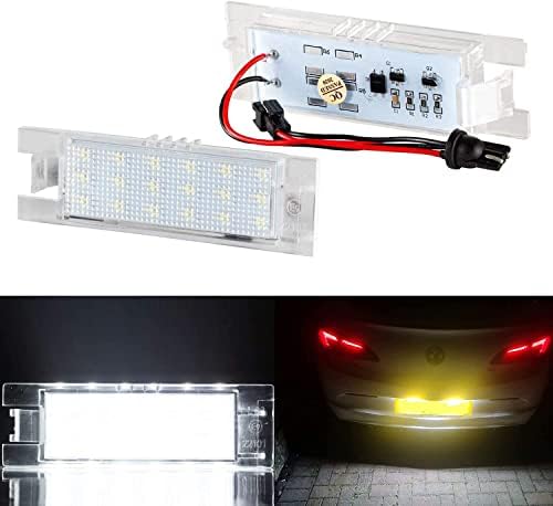 OZ-LAMPE Number Plate Lights, LED License Plate Lamps Assembly 3528 SMD Cool White Lamps Bulb for Vauxhall Opel Zafira B Vectra C Corsa C Corsa D Insigina Astra J Astra H Adam Cascada Meriva A/B