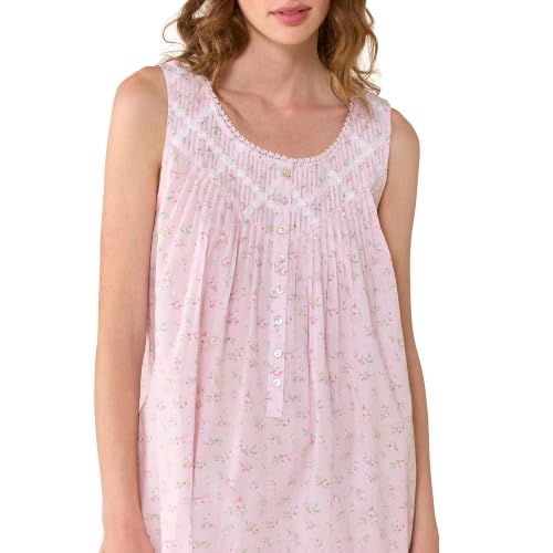 Image of Eileen West Sleepwear & Loungewear for Women - Poetic Woven Lawn Collection - 100% Cotton Lightweight Sleeveless Nightgown