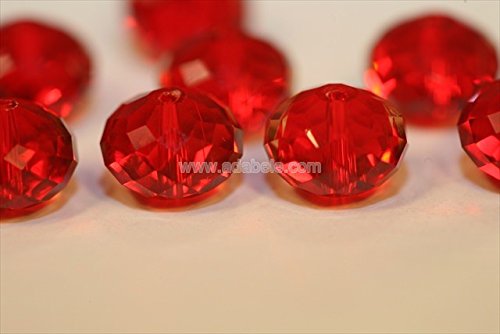 50Pcs Adabele Austrian 8Mm Faceted Rondelle Crystal Beads Siam Red Spacer Compatible With 5040 Swarovski Crystals Preciosa Ss1R-805 #TOP2