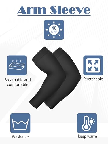Image of Boao 10 Pcs UV Arm Sleeves Tattoo Cover | UV Sun Protection for Outdoor Activities, Stretchy Breathable Arm Sleeves, Cooling Compression for Sports Cycling Running