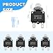 Ywdiml 40PCS 5 Sizes Car Thermal Circuit Breaker, 5 10 15 20 30Amp Manual Reset Push Button Circuit Breaker with Terminals and Caps, Auto Thermal Overload Protector Switch, Universal Fit