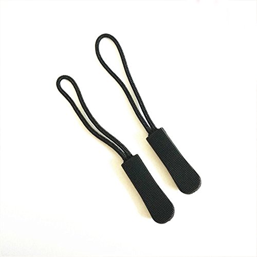 welim cremallera etiquetas extensión de cremallera de tiradores de cremallera con cremallera Slider de repuesto Cable Puller Slider para hombre mochila negro 10 piezas Negro