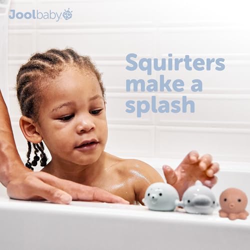 Image of Jool Baby 12-Piece Bath Toy Gift Set with Bath Toy Storage Organizer | Makes a Great Baby Shower Gift - Gift-Ready Packaging - Includes Mesh Storage Bag for Air Drying & Keeping Toys Organized