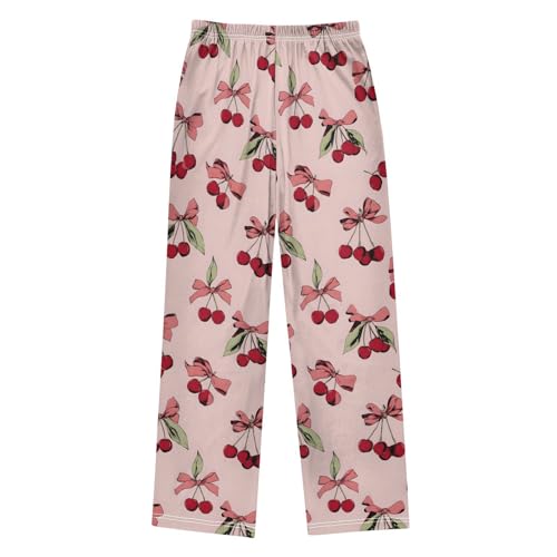 ALAZA Cherry Bow Lovely Pajama Lounge Pants Long Sleep Pajama Bottoms with Pockets2