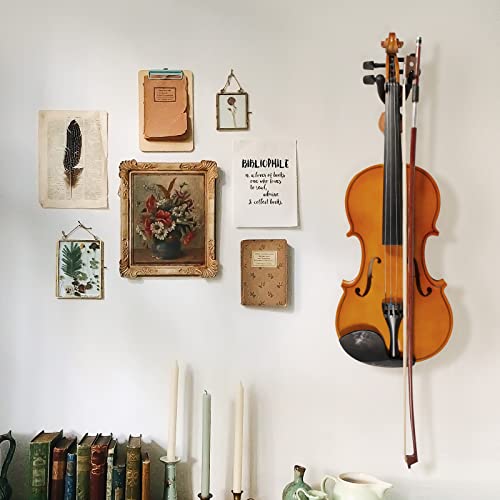 Dulphee Violin Wall Mount Violin Hanger With Bow Hook, Rosewood Violin/Viola Stand Accessories For Home & Studio (Rosewood) #TOP5