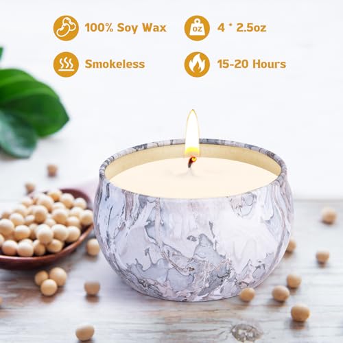 Candles - Scented Candles Gift Set for Women, 4 Packs Natural Fragrance Aromatherapy Candles for Home Scented, Long Burning Candles Gifts for Mothers Day, Thanksgiving Day, Birthday, Valentine's Day - Image 3
