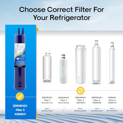 Image of EXCELPURE Replacement for 4396841, EDR3RXD1, Everydrop Filter 3, 4396710, Kenmore 9083, 9030, 46-9083, 46-9030, Refrigerator Water Filter, 3 PACK