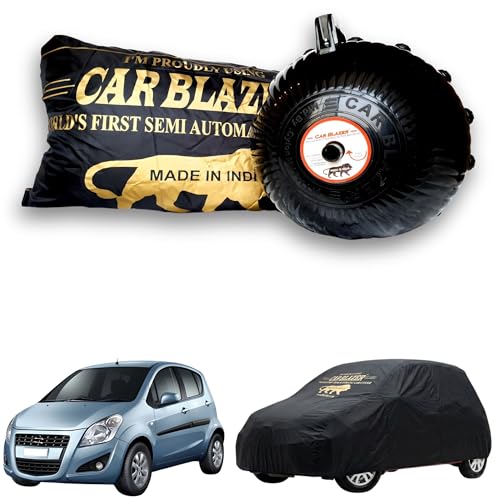 Image of CARBLAZER Portable & Semi-Automatic Full Body Car Covers: Heavy Duty Device| Anti-Theft| Dust & Scratch Proof | Water & Wind Resistant|Custom Fit| Dual-Side Cover, Compatible for Maruti Suzuki Ritz