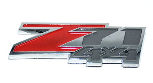 Image of Aimoll 2pcs Z71 4x4 Emblems Badges, 3D ABS Decal Emblems for Chevy GMC Silverado (Chrome Red)