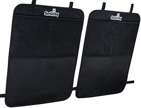 Kick Mats + Extra Large Organizer Pocket - Best Backseat Protector As Seat Covers for Your Car, SUV, Minivan or Truck - Vehicle Back Seats & Kids Safety Accessories - Universal Automotive Protectors