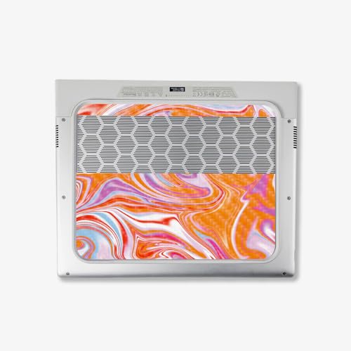 Image of MightySkins Carbon Fiber Skin Compatible with Alienware X14 R2 (2023) Full Wrap Kit - Orange Swirl | Protective, Durable Textured Carbon Fiber Finish | Easy to Apply & Change Styles | Made in The USA