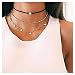 Produktbild Anglacesmade Bohemia Layered Choker Halskette Star Choker Gold Disc Halskette Star Coin Disc Charm Anhänger Halskette Zarte Station Kette für Damen und Mädchen
