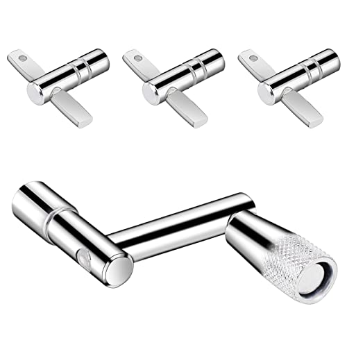 Soulmate Drum Keys 3-Pack Drum Tuner Drum Tuning Key With Continuous Motion Speed Key Percussion Hardware Tool With Hole, Universal Drum Key (Chrome-Plated Steel) #TOP7