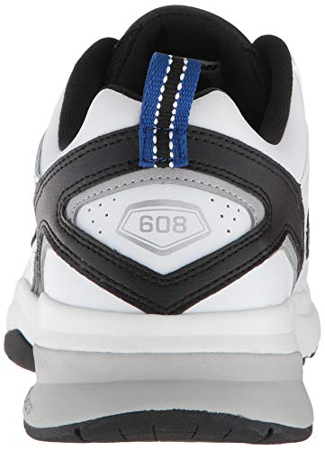 New Balance Men's 608 V5 Casual Comfort Cross Trainer, White/Team Royal, 10.5 XW US