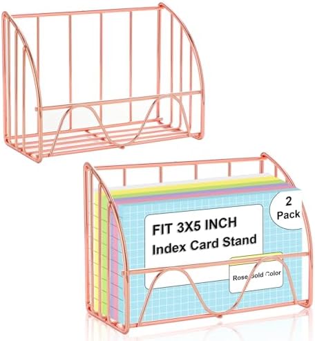 2 PCS Index Card Display Stand 3x5 Inch Business Card Stand Gold Metal ...