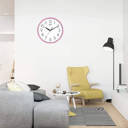 Image of Ajanta Analog Wall Clock for Home and Offices 12 Inches Analog Wall Clock Wall Watch (Pink 30 x 30 x 4 cm), Plastic