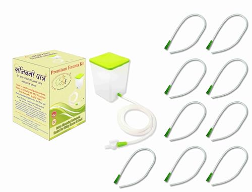 Image of SSK PVC Enema Kit 1500 ML for Home Use With Instruction | Reusable & Washable Adult Enema Set (1 Kit & 8 Individual Tubes)