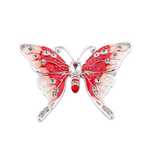Image of FEELMEM Crystal Rhinestone Butterfly Brooch Pin Blue Color Butterfly Brooches for For Women Wedding /Banquet /Birthday Party