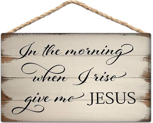 Eletina Rustic Wooden Signs in The Morning When I Rise
