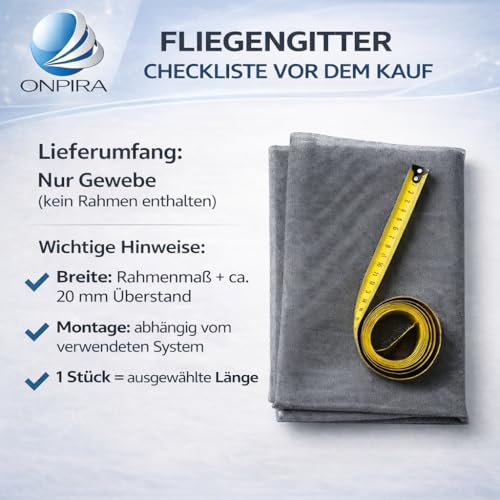 Fliegengitter Fliegenentz aus Fiberglas in Schwarz Insektenschutz, Fensterfliegengitter, Fensterfliegennetz, Insektenschutz Balkon Grösse 120x250cm(120 x 250 cm, schwarz)