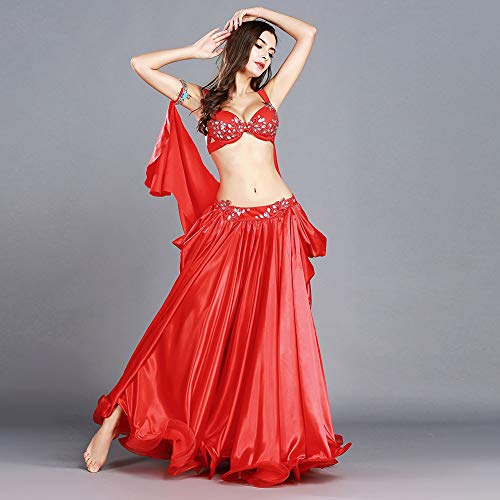 Royal Smeela Belly Dance Costume For Women Belly Dancing Skirts Belly Dance Bra Belly Dancing Outfit With Armband And Shawls Red #TOP1