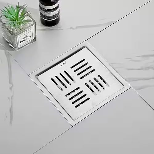 Ruhe® Pluto Square Floor Drainer with Collar Premium Stainless Steel
