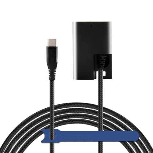 Camaisa ACK E6 DR E6   Acoplador CC tipo C USBC PD trenzado a LP E6 E6N para Canon EOS 6D 7D 60D 70D 80D 90D R R5 R6, negro