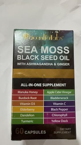 Sea Moss Black Seed Oil Ashwagandha Ginger, Sea...