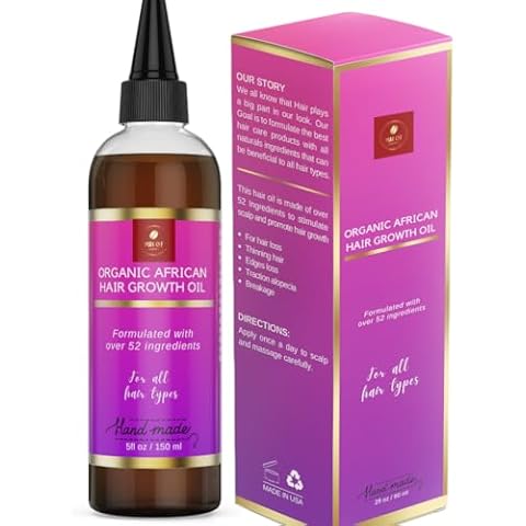 Chebe Hair Growth Oil, 52 in 1 Scalp stimulator for Rapid and Extreme Growth on bald spots, Edges. Thicknens Hair folicles in just couple uses. 5oz/150ml Cover