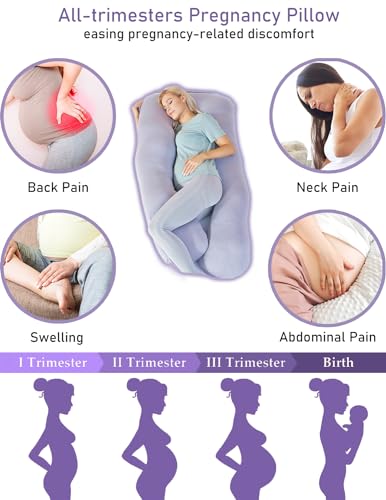 Miserro MP-BB Pregnancy Pillows For Sleeping Cooling, Bamboo Rayon Cotton Blend Pregnancy Pillow, Soft Full Body Maternity Pillow thumb #3