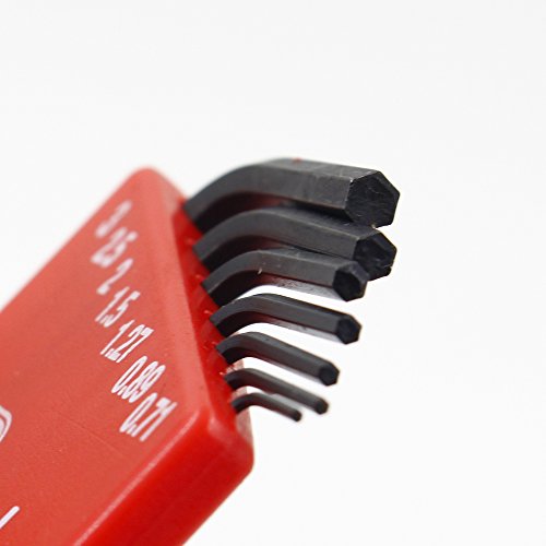 GENNEL 7pcs Mini Hex Key Allen Wrench Set (0.71mm-3mm), Small L Shaped Allen Key, Size 0.71mm, 0.89mm, 1.27mm, 1.5mm, 2mm, 2.5mm, 3mm Micro Tool
