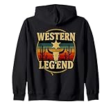 western legend cowboy design longhorn skull sceriffo star felpa con cappuccio