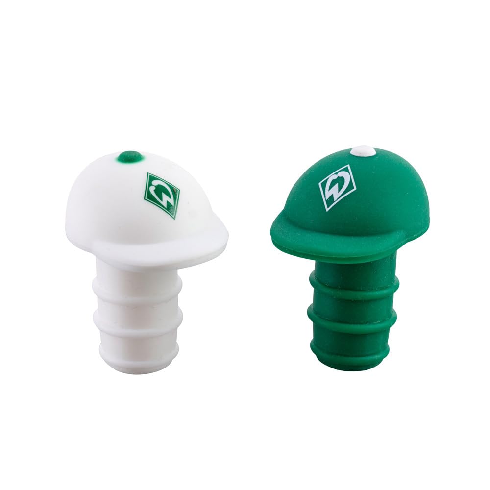 Werder Bremen Bottle Stoppers Set of 2, Green / White, ca. 2,8 x 3,5 x 4,4 cm