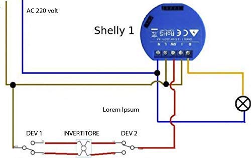 Shelly 1 wifi domotica compatibile Google Home ed Alexa 4 pezzi