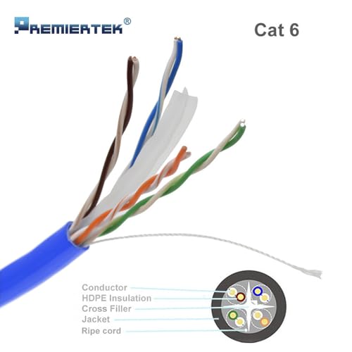 Cable de red Ethernet Cat6 UTP 1000 pies 23AWG azul miniatura 2