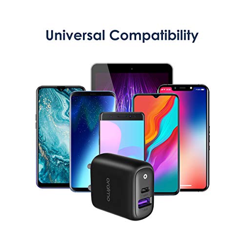 Image of Oraimo 22.5W USB C 2 Port Fast Charger with 18W USB-C Power Adapter Foldable Plug Compatible for Pixel, Galaxy, Airpods Pro and Tablets