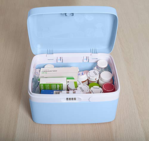 Medicine Lock Box for Safe Medication Storage - Childproof Prescription Bottle Organizer - Lockable Combination Chest (4 Digit Custom Code) Medicine Cabinet w/Separate Compartments | Storage Lockbox - Thumbnail 3