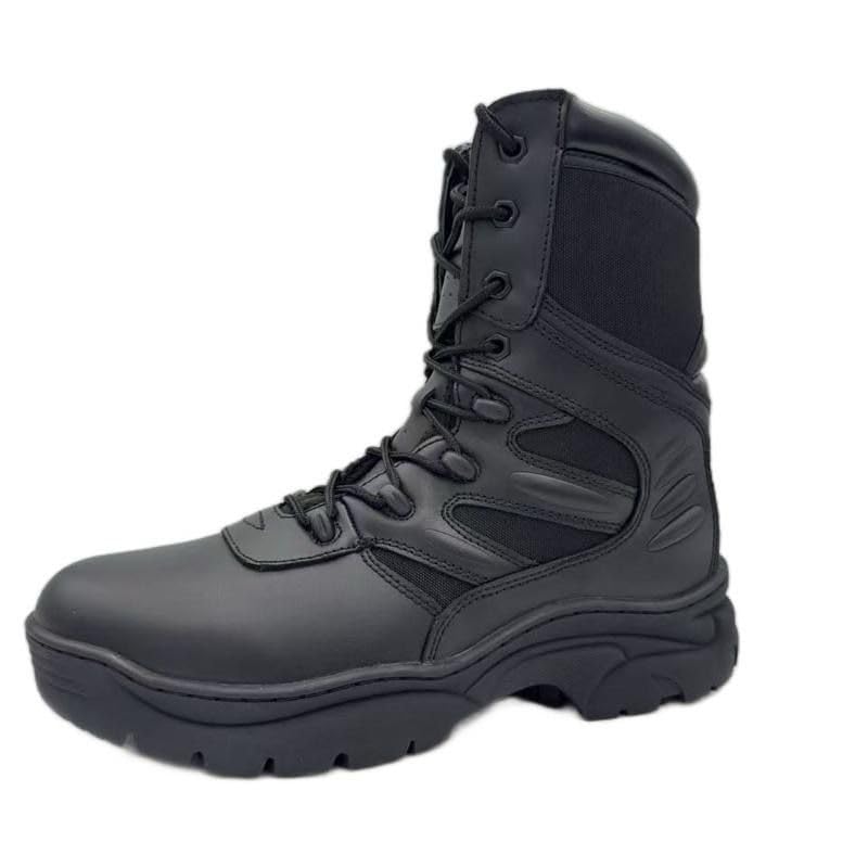 Image of INTAN Mens Military Tactical Work Boots Side Zipper Leather Motorcycle Combat shoes.