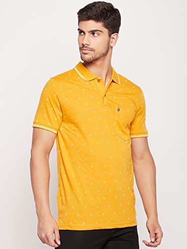 Image of UNIBERRY Men's Cotton Blend Half Sleeve Printed Polo Neck T-Shirt Has A Short Sleeve & Pocket On ChestBZRMT6-MR