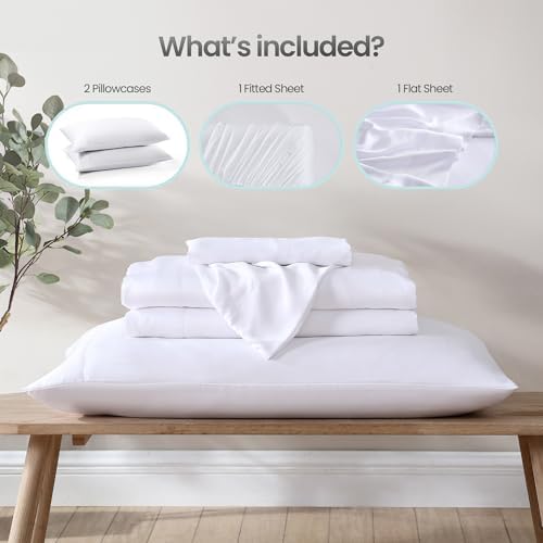 100% Eucalyptus Tencel Lyocell Sheet Set, Silky Soft & Smooth Cooling Sheets for All-Season, Sustainably Made, Moisture-Wicking, Hypoallergenic - Queen - Thumbnail 3