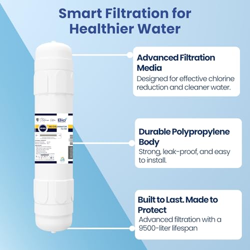 Image of Bio+ Dechlorinator Filter, Remove 100% Chlorine, Pre Filter for RO Membrane, Increase Membrane Life | White