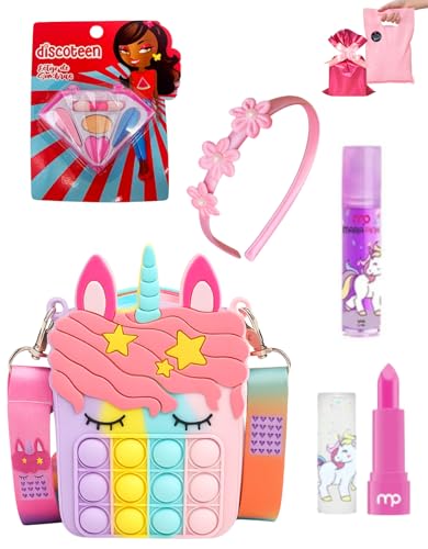 Kit Menina Bolsa Unicornio E Maquiagem De Criança