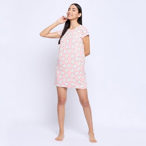 Image of CAMEY Printed Knee Length Nighty|Loungewear|Nightwear|Sleepwear|Home Wear Short Nighty for Women