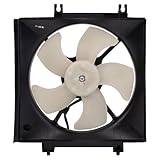 TRQ Right A/C Condenser Cooling Fan Assembly Passenger Side Compatible with 2009-2013 Subaru Forester 2008-2011 Impreza SU3115119