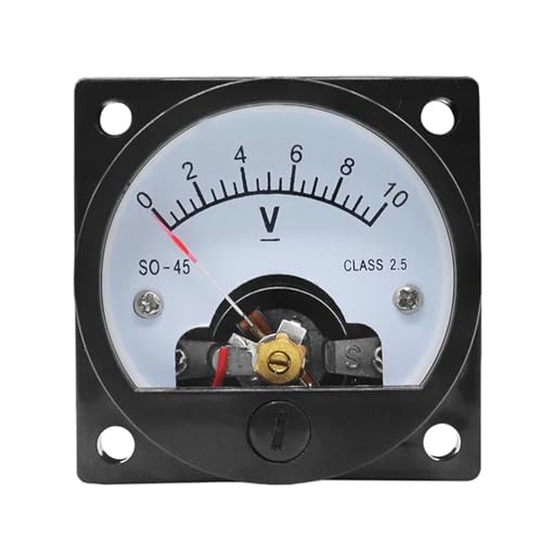 Voltmètre CC rond aiguille SO45-V instrument mesure tension 30V 47x47mm
