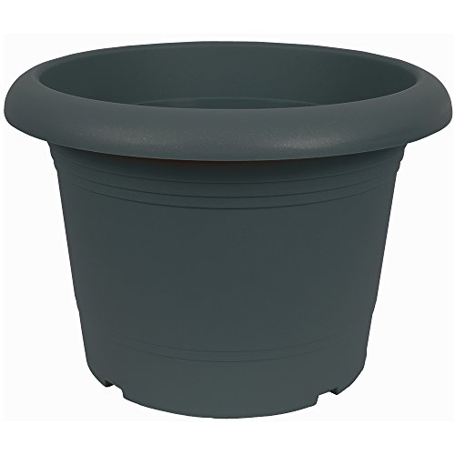 Macetero cilíndrico XXL de 70 cm de diámetro, redondo, antracita, resistente a...