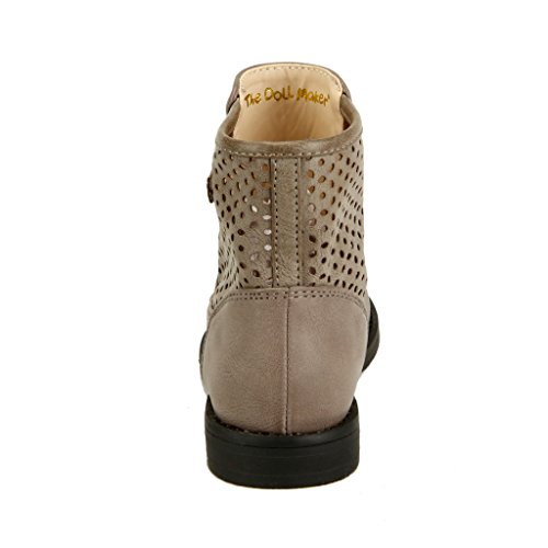 The Doll Maker Diamond Cutouts Round Toe Ankle Boot3