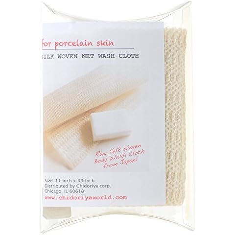 Chidoriya 100% Raw Silk Woven Net Wash Cloth - 1 pc Cover